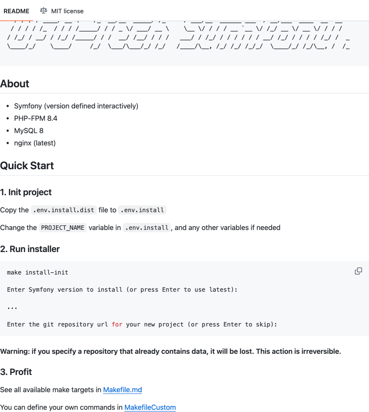 README інсталятора на GitHub: склад збірки і швидкий старт